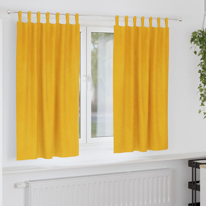 Blackout Curtains 2 pcs Mustard Yellow 140 x 175 cm Velvet