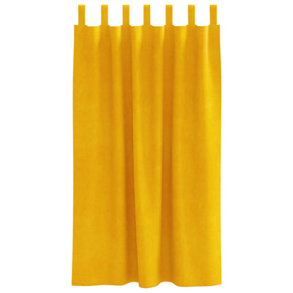 Blackout Curtains 2 pcs Mustard Yellow 140 x 175 cm Velvet