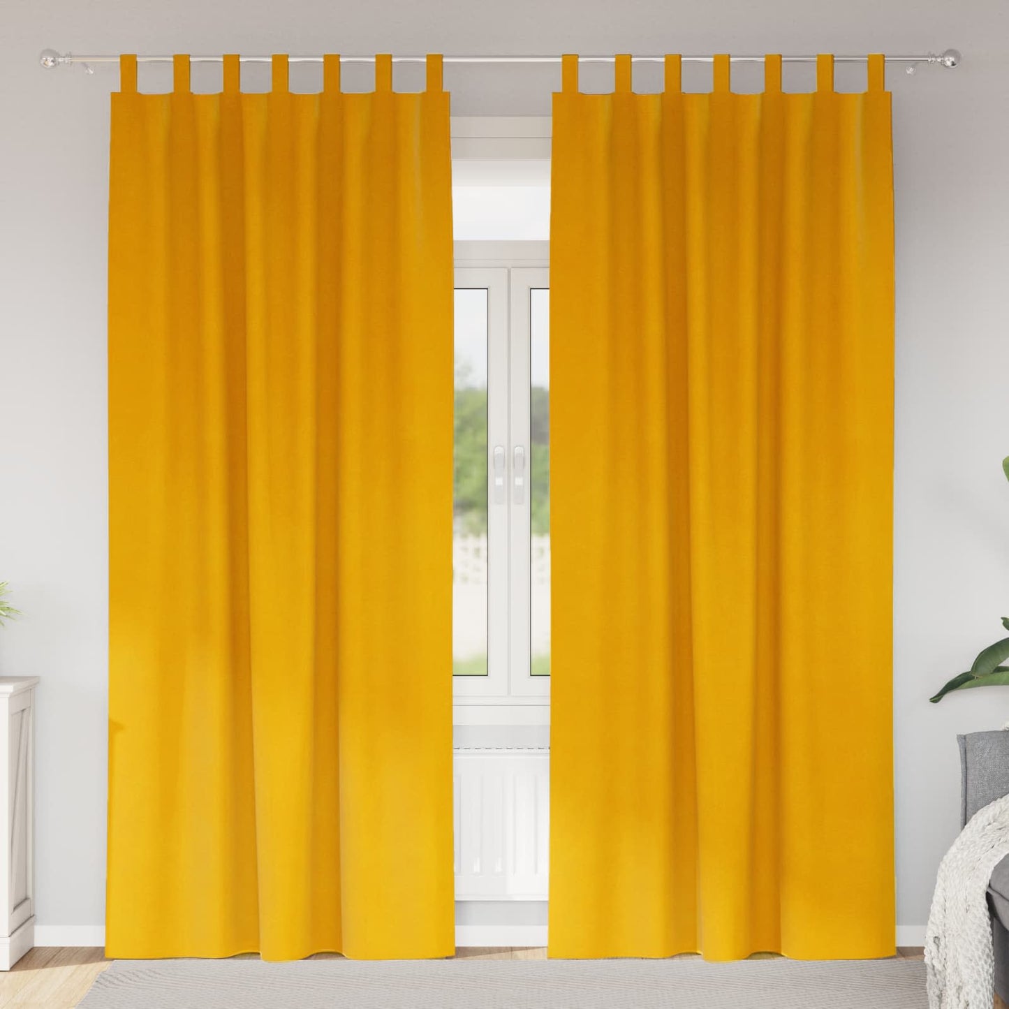 Blackout Curtains 2 pcs Mustard Yellow 140 x 245 cm Velvet