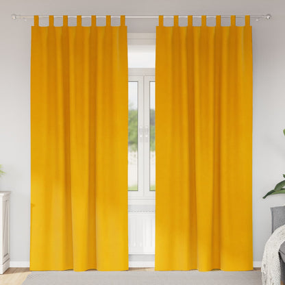 Blackout Curtains 2 pcs Mustard Yellow 140 x 245 cm Velvet
