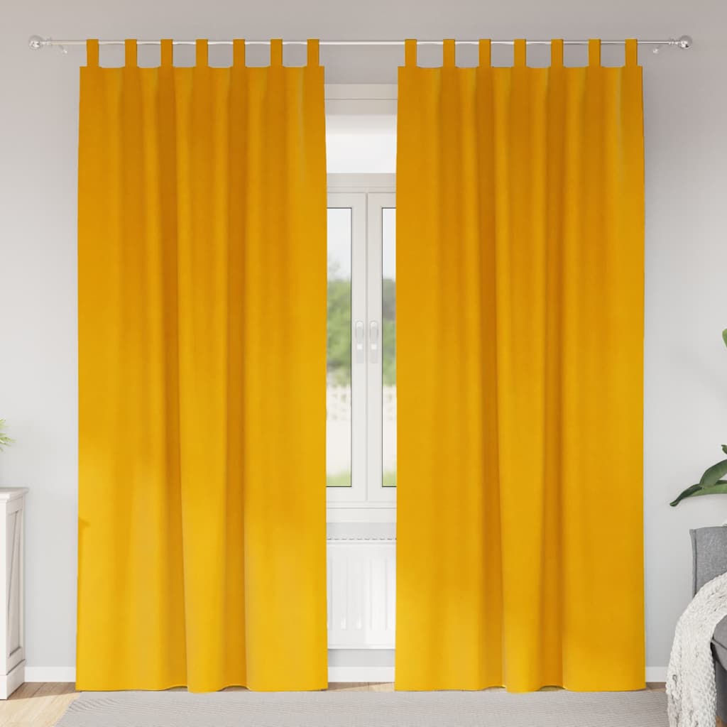 Blackout Curtains 2 pcs Mustard Yellow 140 x 260 cm Velvet
