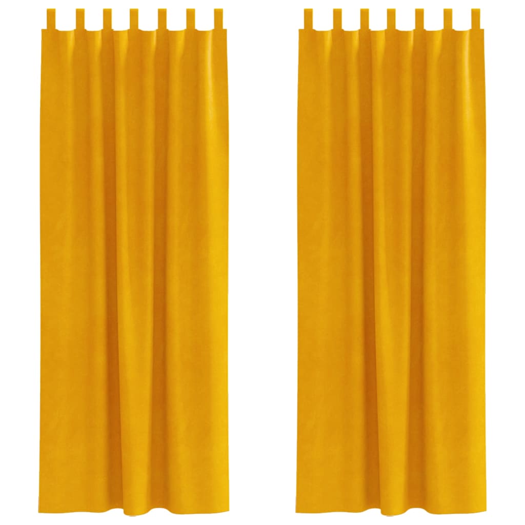 Blackout Curtains 2 pcs Mustard Yellow 140 x 260 cm Velvet