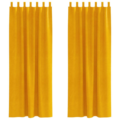 Blackout Curtains 2 pcs Mustard Yellow 140 x 260 cm Velvet
