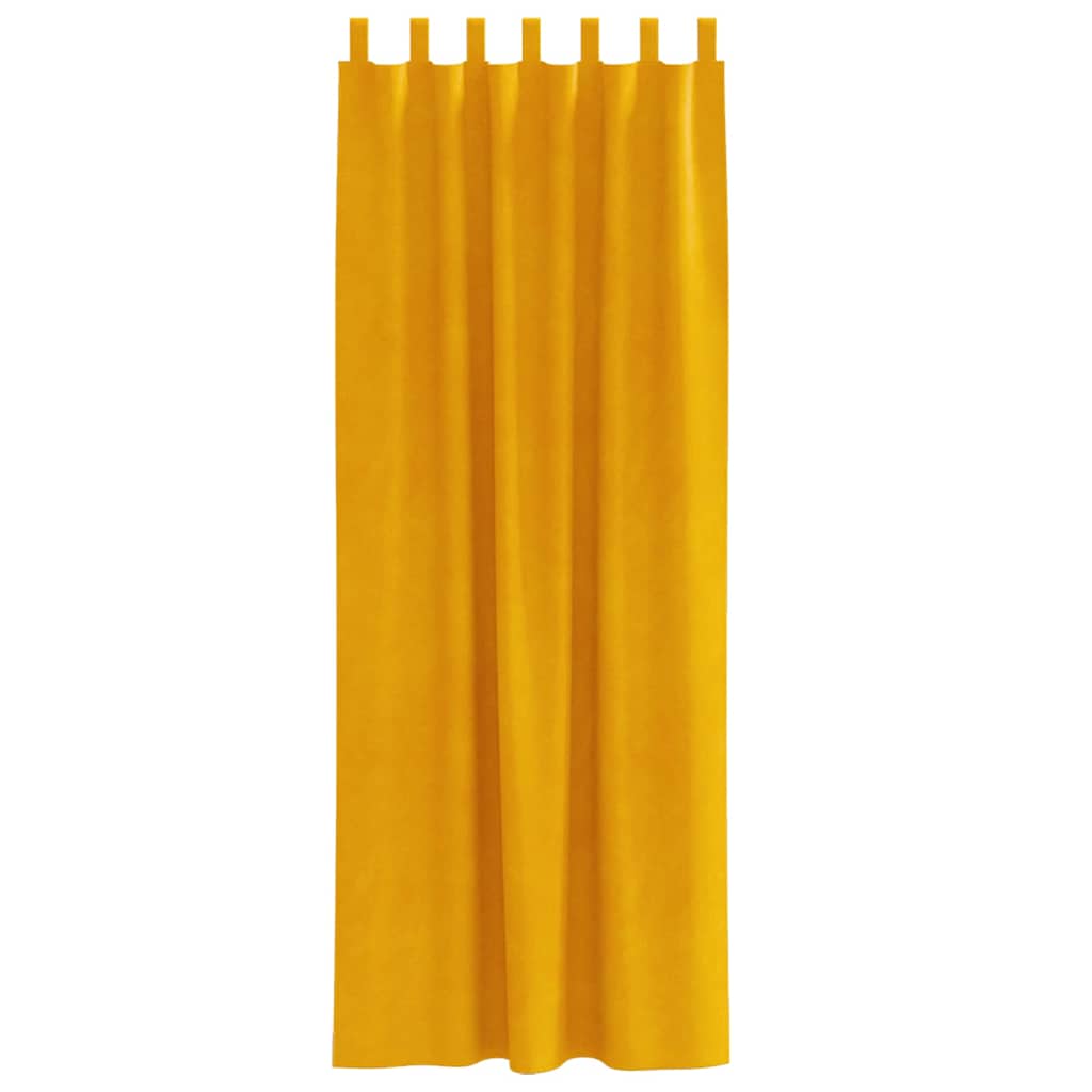 Blackout Curtains 2 pcs Mustard Yellow 140 x 260 cm Velvet