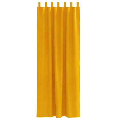 Blackout Curtains 2 pcs Mustard Yellow 140 x 260 cm Velvet
