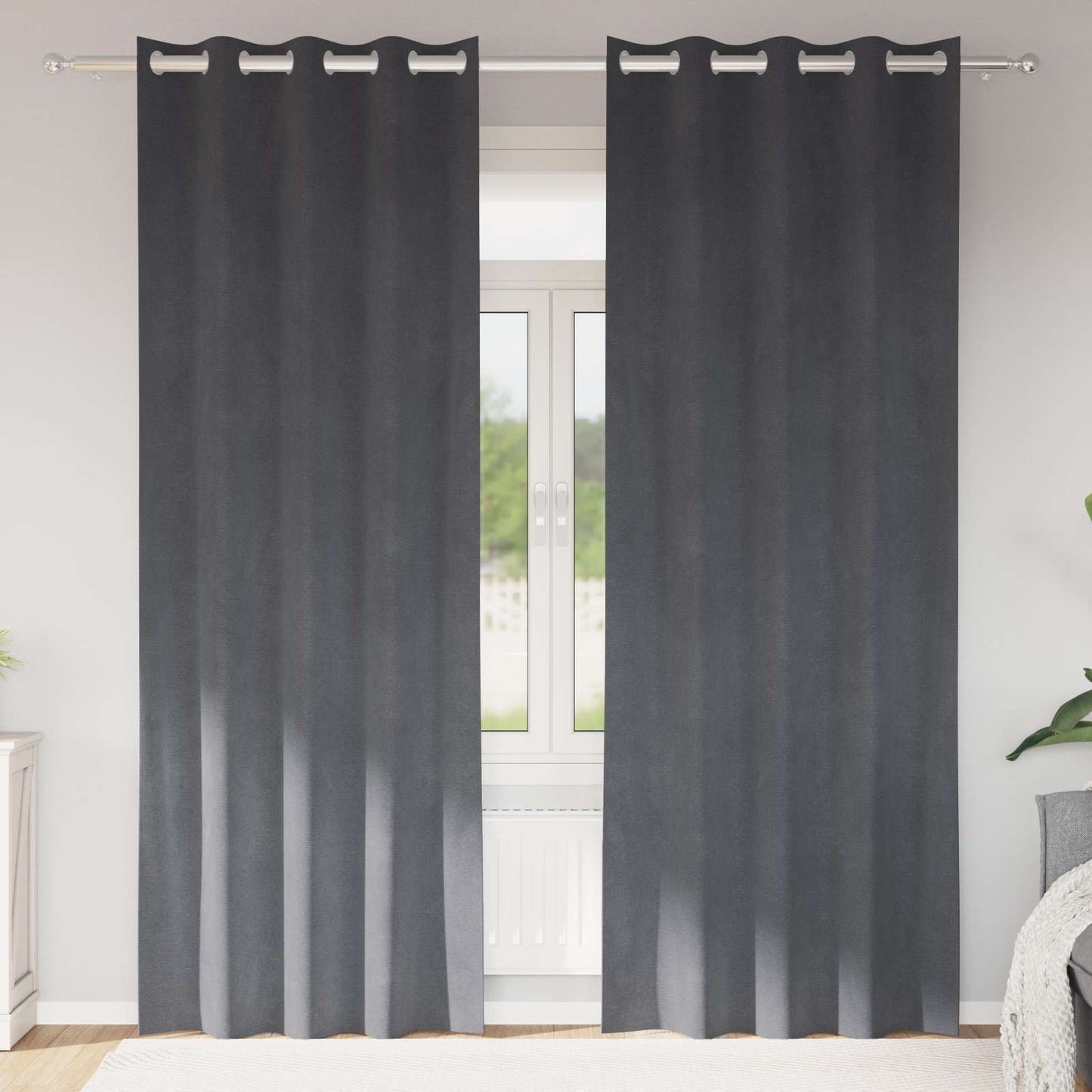 Blackout Curtains 2 pcs Light Grey 140 x 260 cm Velvet