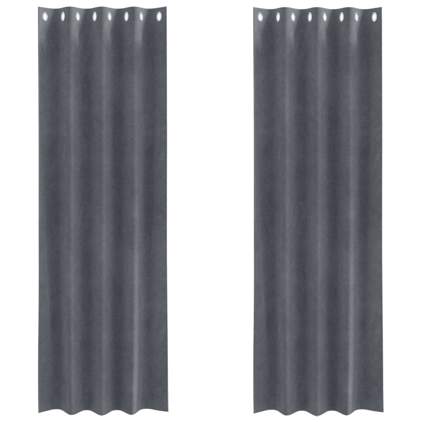 Blackout Curtains 2 pcs Light Grey 140 x 260 cm Velvet