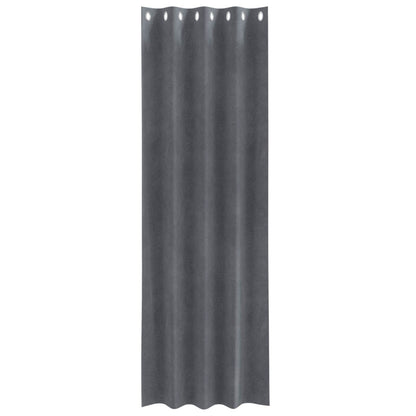Blackout Curtains 2 pcs Light Grey 140 x 260 cm Velvet
