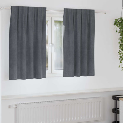 Blackout Curtains 2 pcs Light Grey 140 x 140 cm Velvet