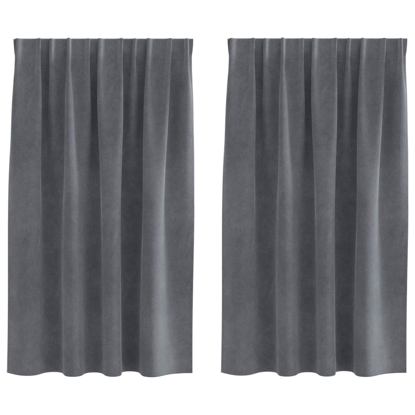 Blackout Curtains 2 pcs Light Grey 140 x 140 cm Velvet