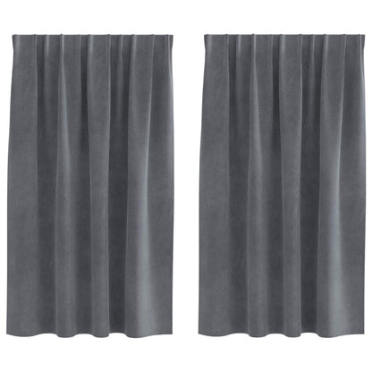 Blackout Curtains 2 pcs Light Grey 140 x 140 cm Velvet