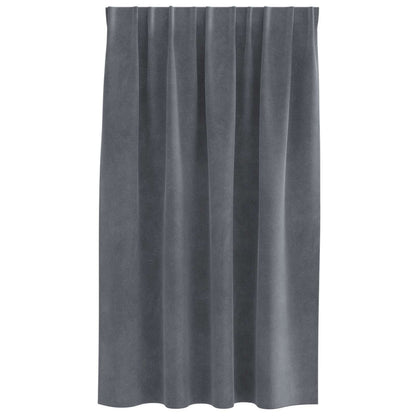 Blackout Curtains 2 pcs Light Grey 140 x 140 cm Velvet