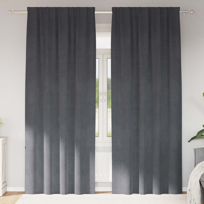 Blackout Curtains 2 pcs Light Grey 140 x 225 cm Velvet