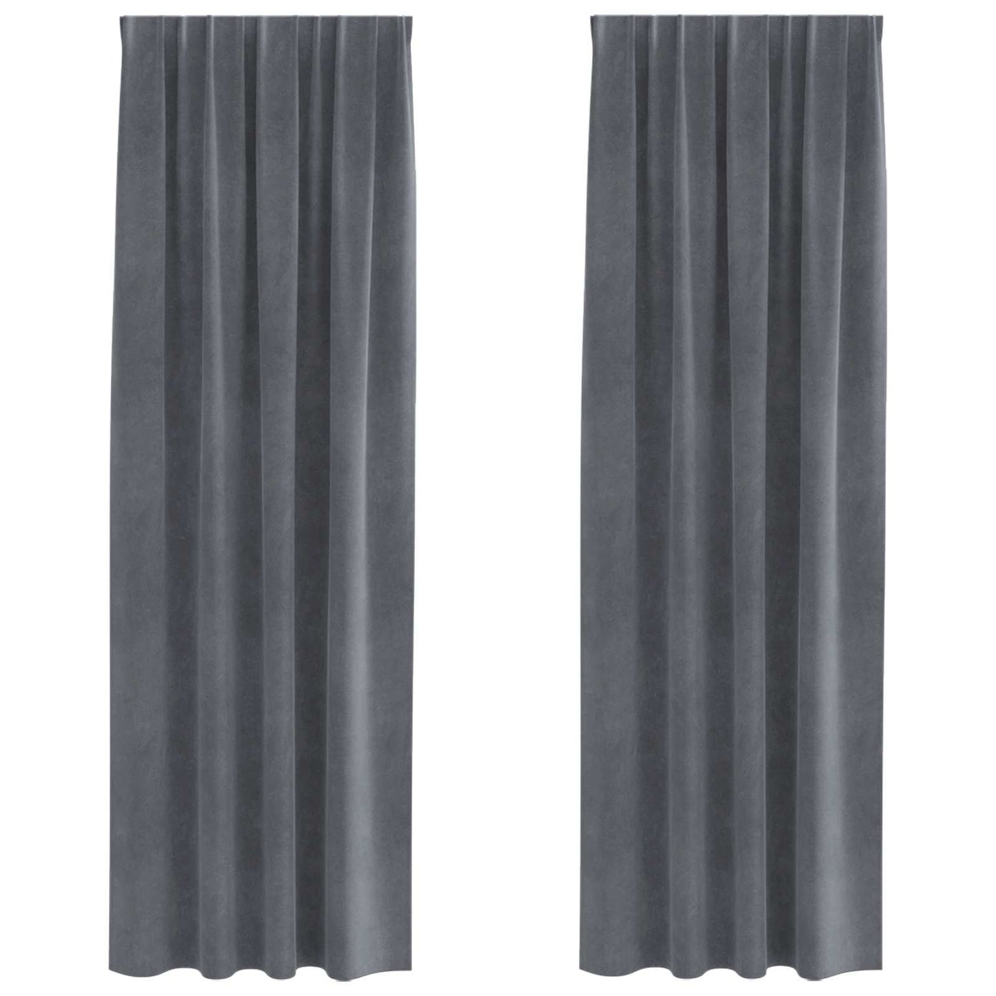 Blackout Curtains 2 pcs Light Grey 140 x 225 cm Velvet