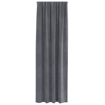 Blackout Curtains 2 pcs Light Grey 140 x 245 cm Velvet