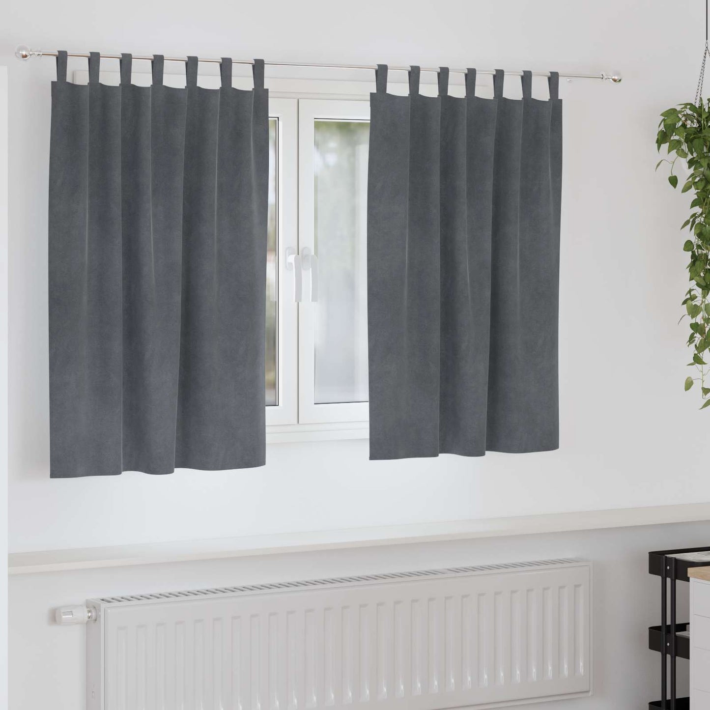 Blackout Curtains 2 pcs Light Grey 140 x 140 cm Velvet