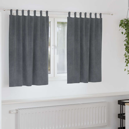 Blackout Curtains 2 pcs Light Grey 140 x 140 cm Velvet