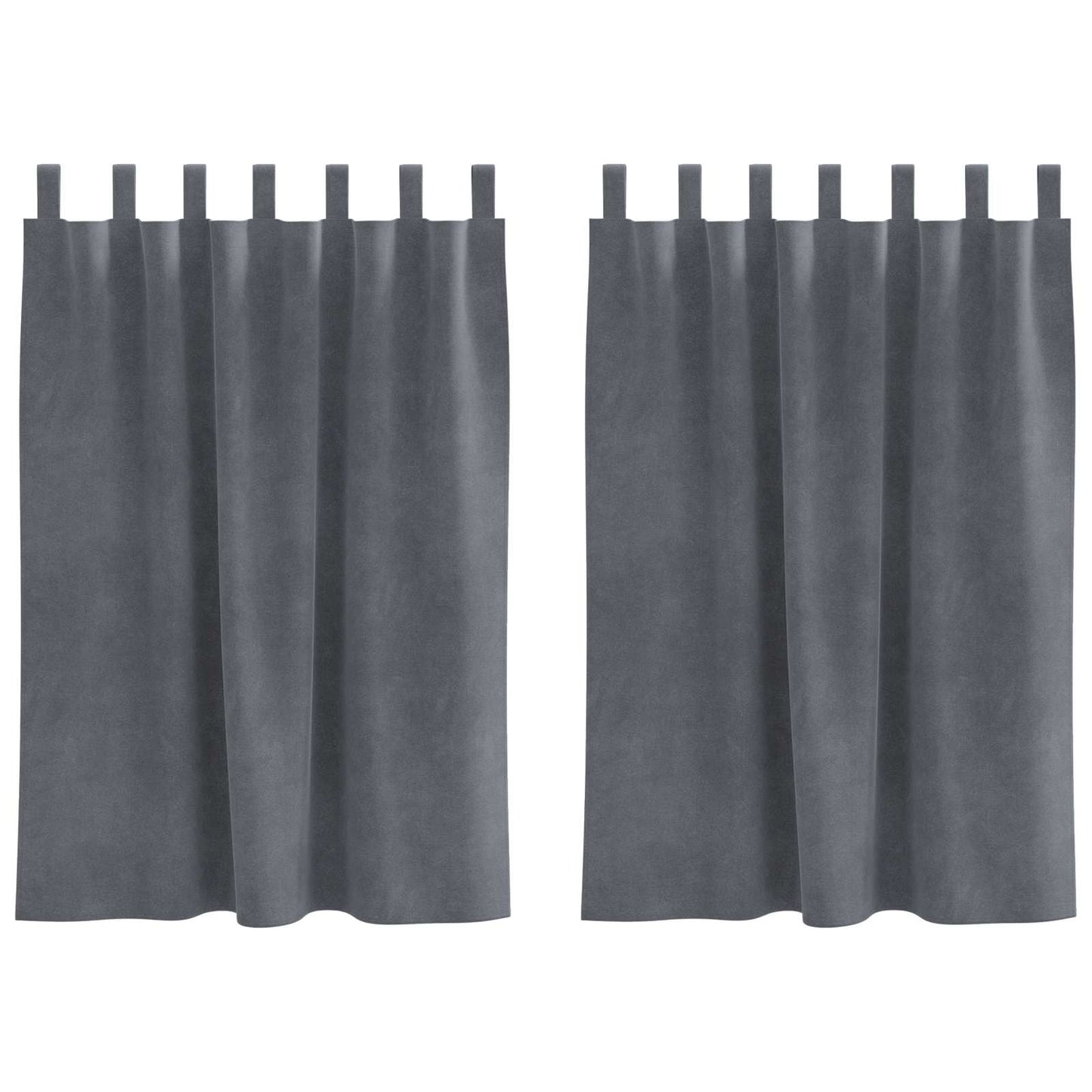 Blackout Curtains 2 pcs Light Grey 140 x 140 cm Velvet