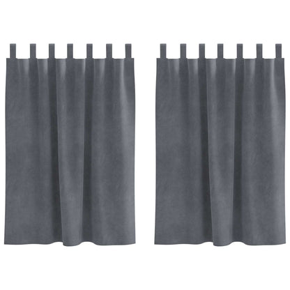 Blackout Curtains 2 pcs Light Grey 140 x 140 cm Velvet