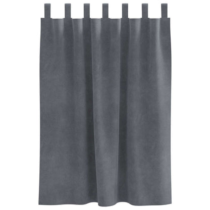 Blackout Curtains 2 pcs Light Grey 140 x 140 cm Velvet