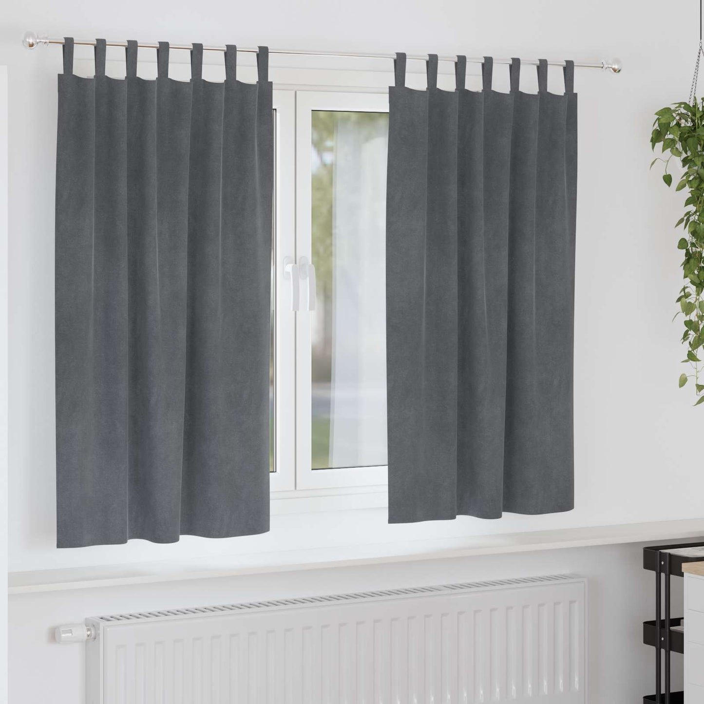 Blackout Curtains 2 pcs Light Grey 140 x 175 cm Velvet