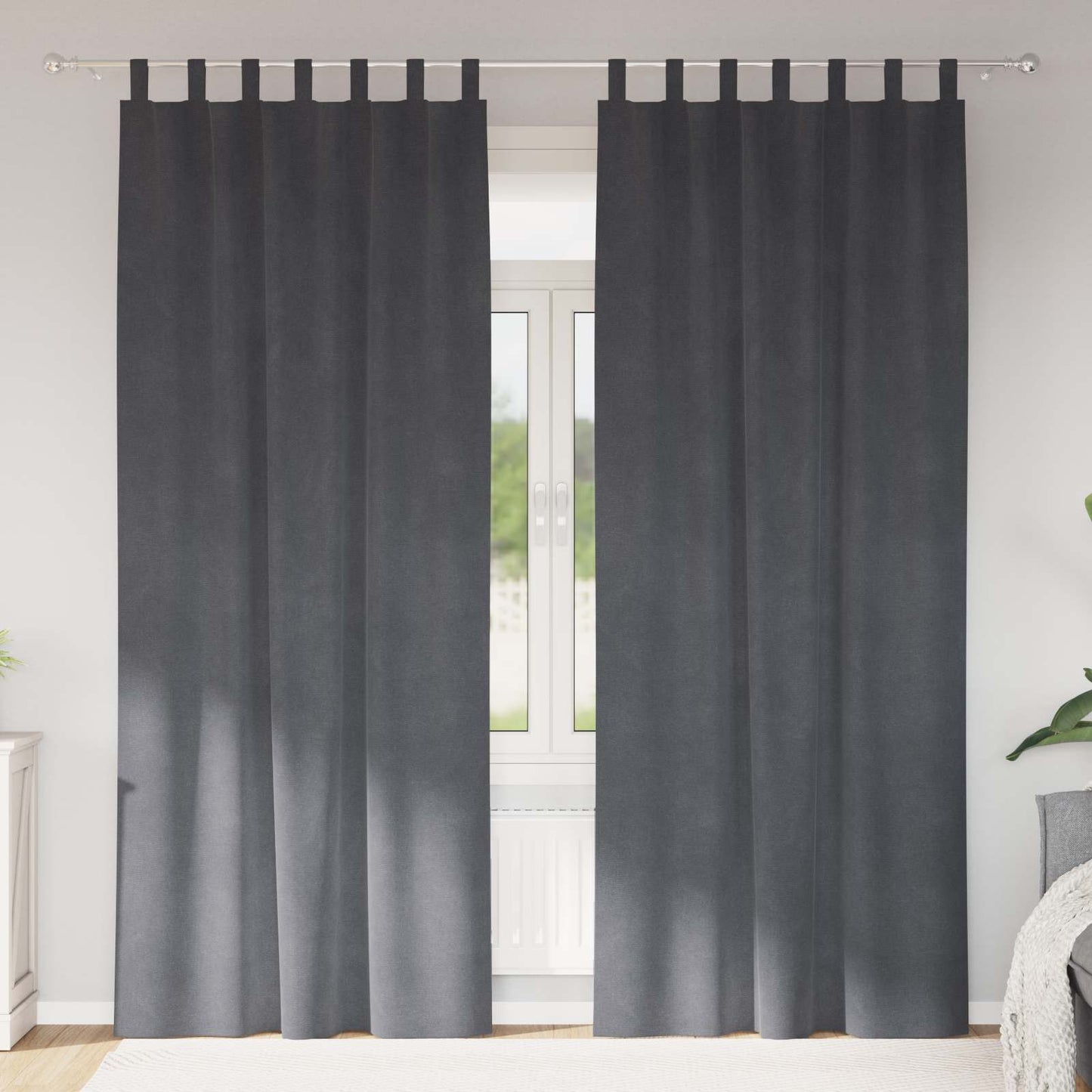 Blackout Curtains 2 pcs Light Grey 140 x 225 cm Velvet