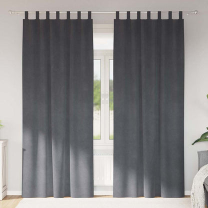 Blackout Curtains 2 pcs Light Grey 140 x 245 cm Velvet