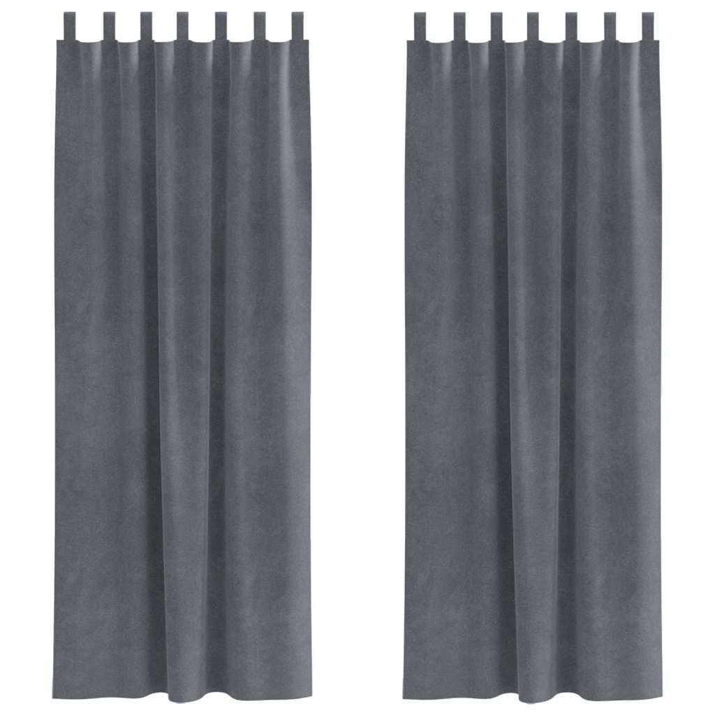 Blackout Curtains 2 pcs Light Grey 140 x 245 cm Velvet