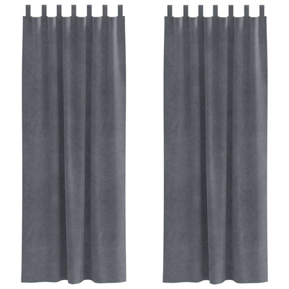 Blackout Curtains 2 pcs Light Grey 140 x 245 cm Velvet
