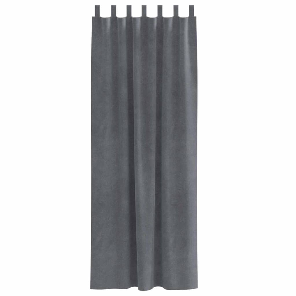 Blackout Curtains 2 pcs Light Grey 140 x 245 cm Velvet