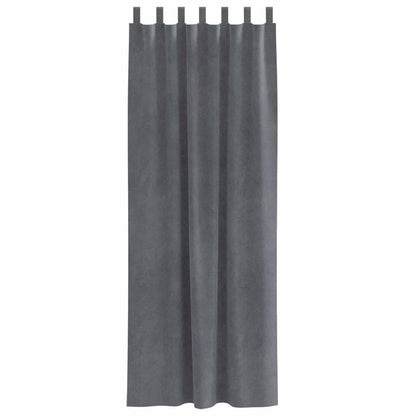 Blackout Curtains 2 pcs Light Grey 140 x 245 cm Velvet