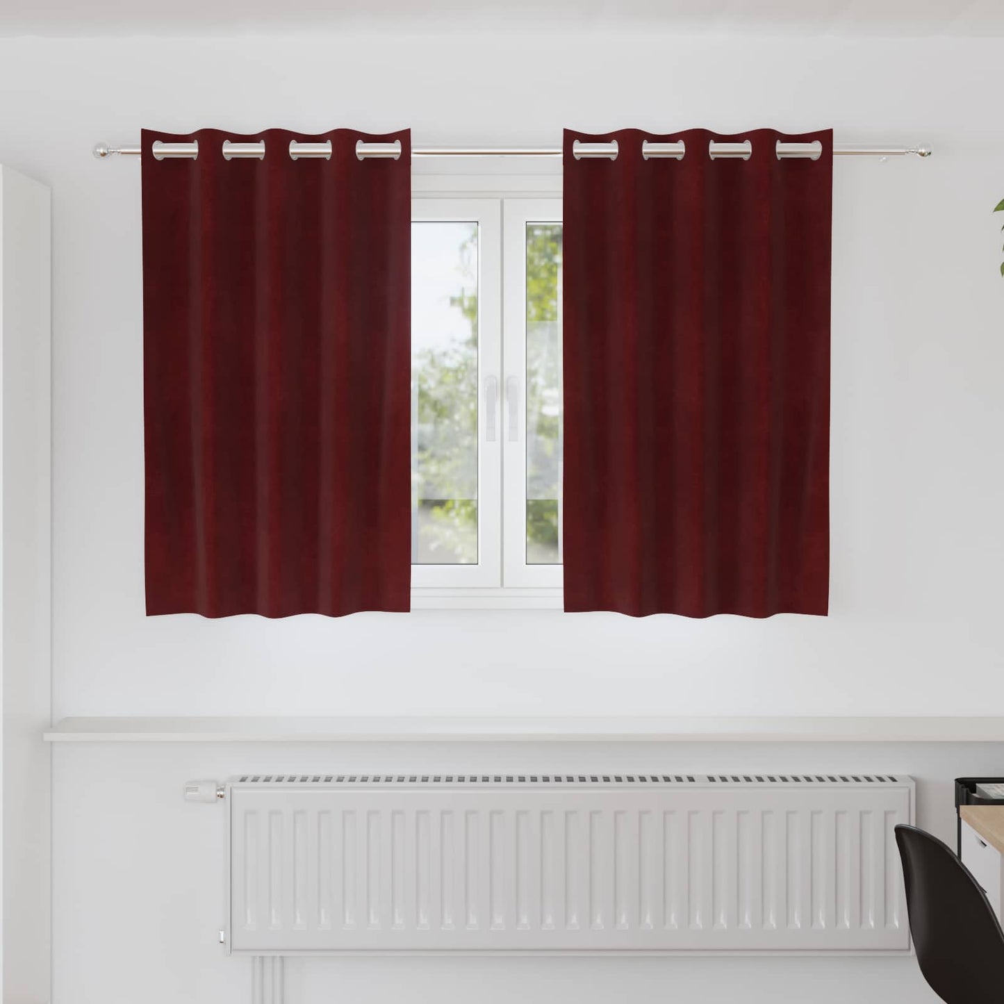 Blackout Curtains 2 pcs Wine Red 140 x 140 cm Velvet