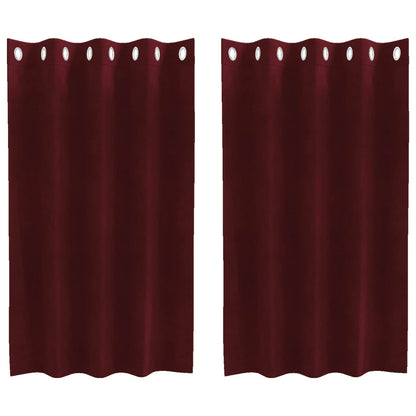 Blackout Curtains 2 pcs Wine Red 140 x 140 cm Velvet