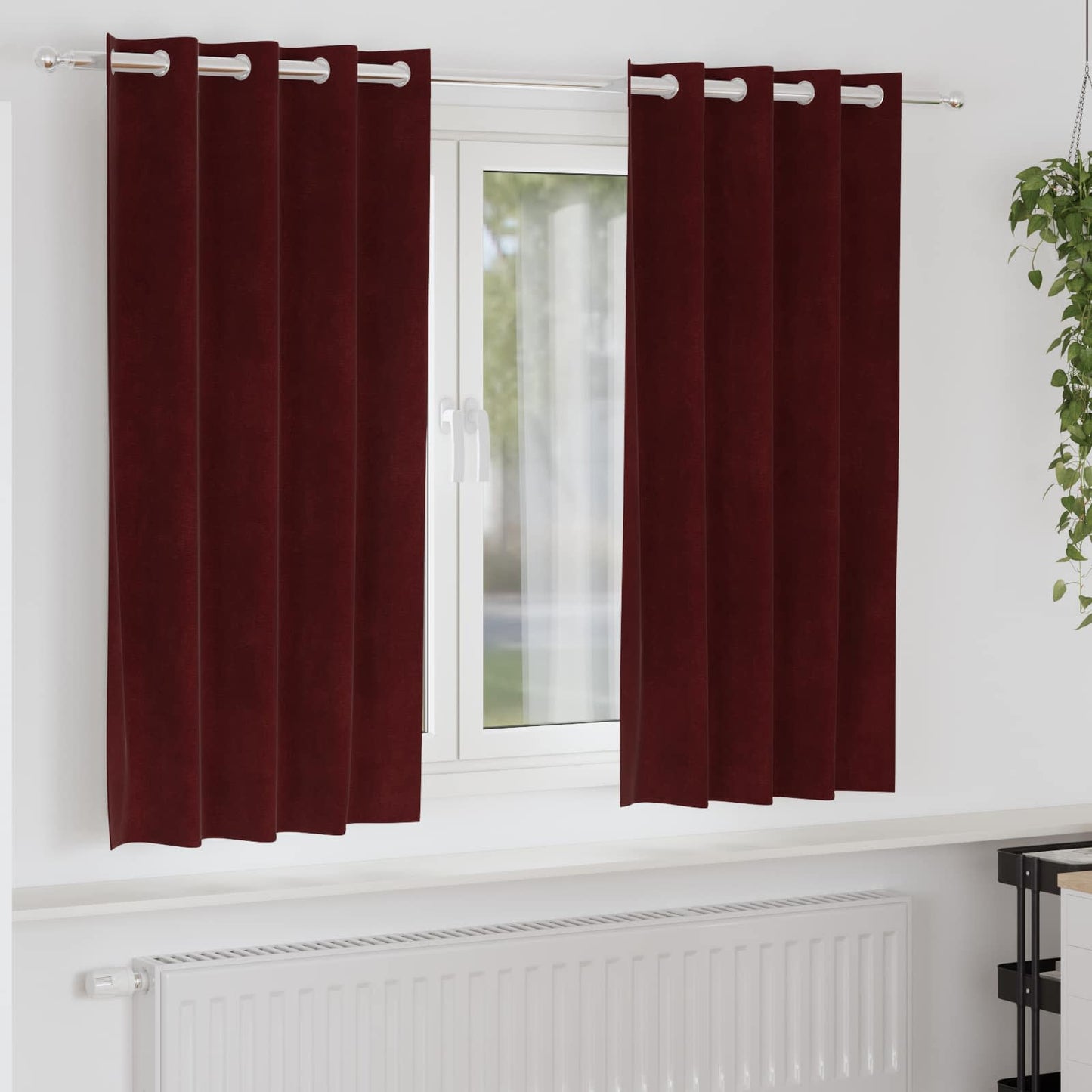 Blackout Curtains 2 pcs Wine Red 140 x 175 cm Velvet