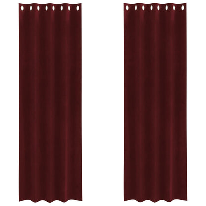Blackout Curtains 2 pcs Wine Red 140 x 225 cm Velvet