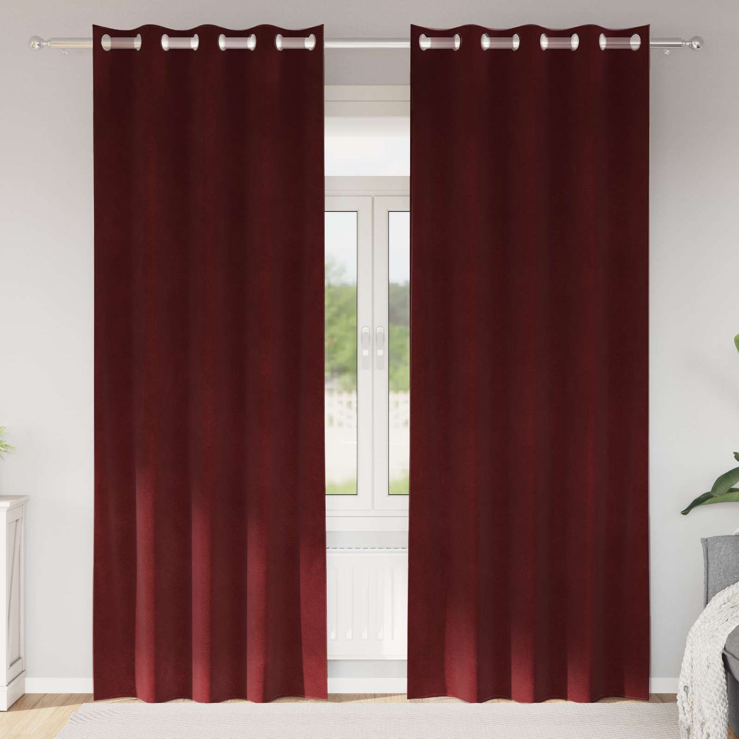 Blackout Curtains 2 pcs Wine Red 140 x 260 cm Velvet