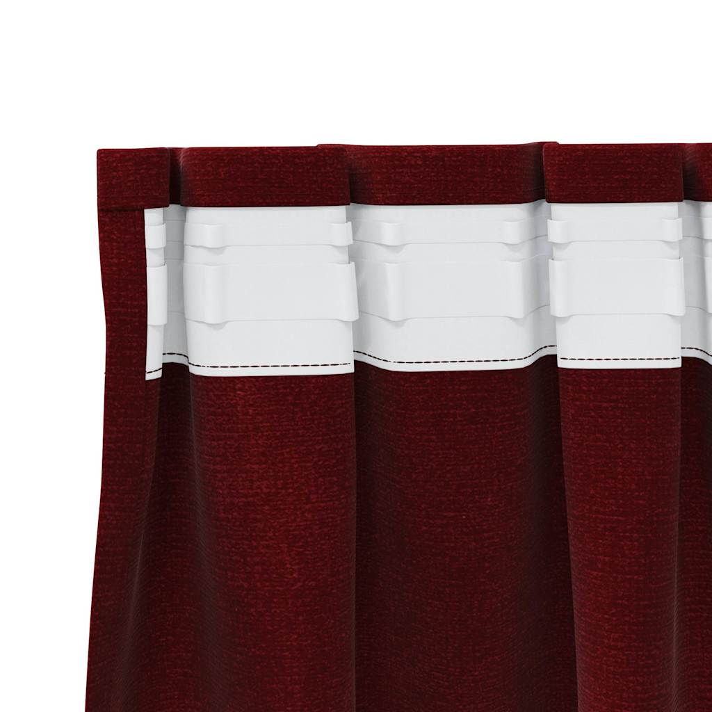 Blackout Curtains 2 pcs Wine Red 140 x 140 cm Velvet