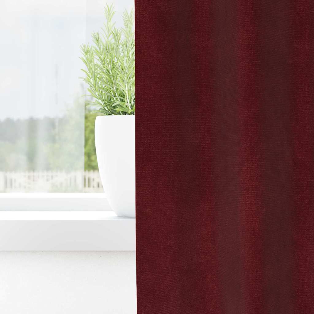 Blackout Curtains 2 pcs Wine Red 140 x 140 cm Velvet