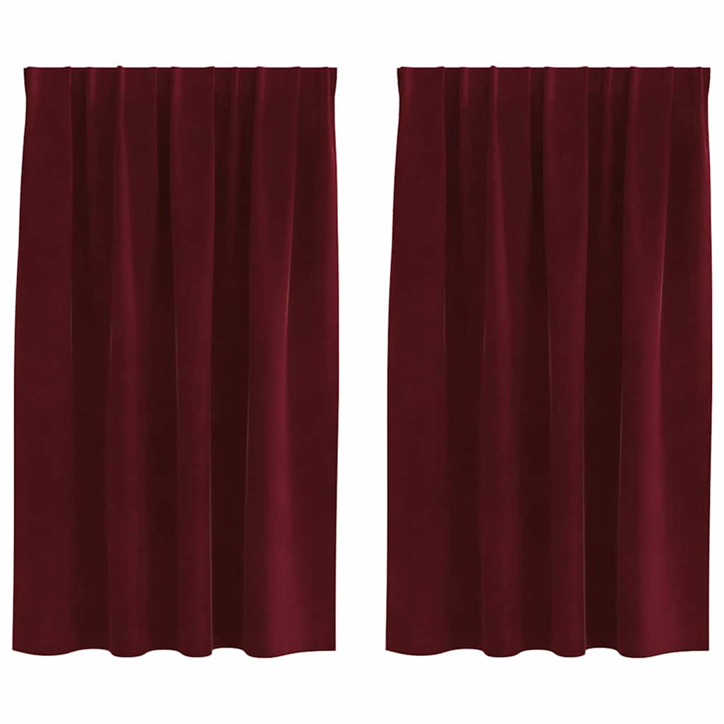Blackout Curtains 2 pcs Wine Red 140 x 140 cm Velvet