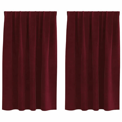 Blackout Curtains 2 pcs Wine Red 140 x 140 cm Velvet