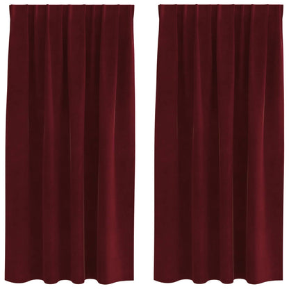 Blackout Curtains 2 pcs Wine Red 140 x 175 cm Velvet