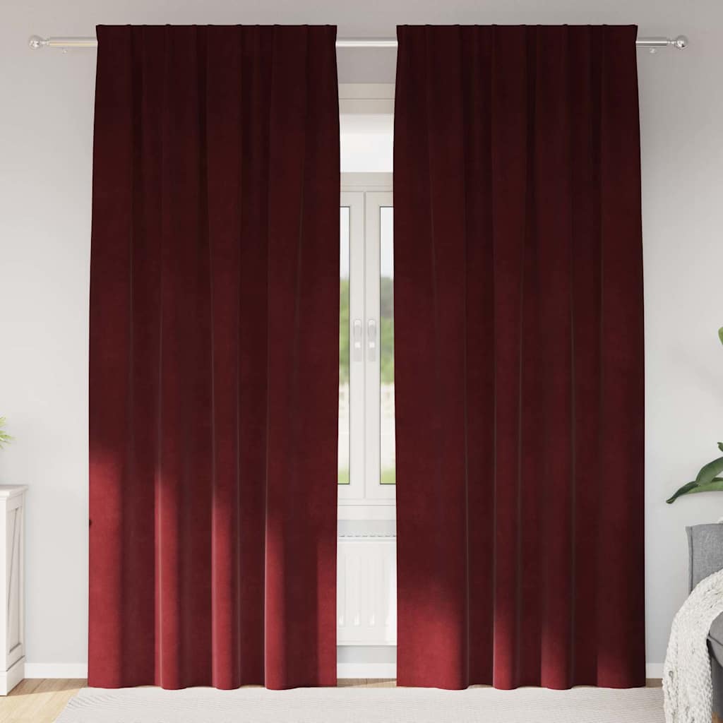 Blackout Curtains 2 pcs Wine Red 140 x 225 cm Velvet