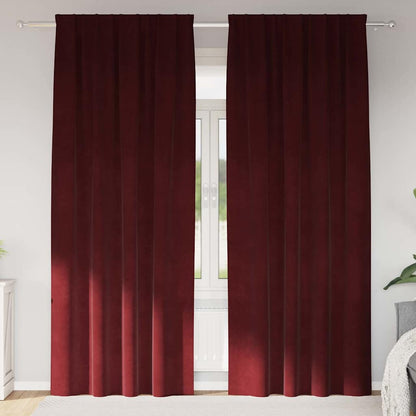 Blackout Curtains 2 pcs Wine Red 140 x 225 cm Velvet