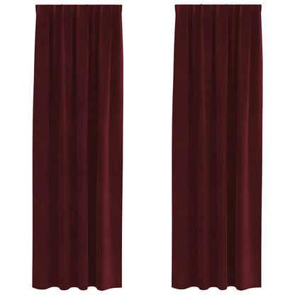 Blackout Curtains 2 pcs Wine Red 140 x 225 cm Velvet