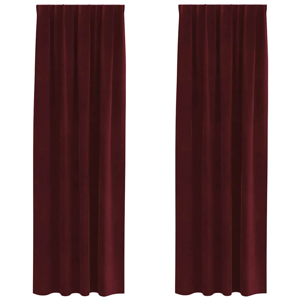 Blackout Curtains 2 pcs Wine Red 140 x 245 cm Velvet