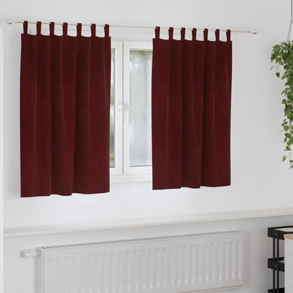 Blackout Curtains 2 pcs Wine Red 140 x 140 cm Velvet