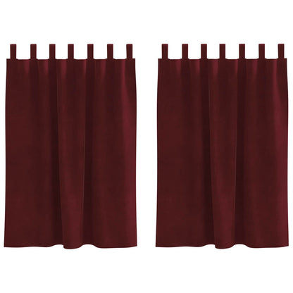 Blackout Curtains 2 pcs Wine Red 140 x 140 cm Velvet