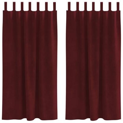 Blackout Curtains 2 pcs Wine Red 140 x 175 cm Velvet