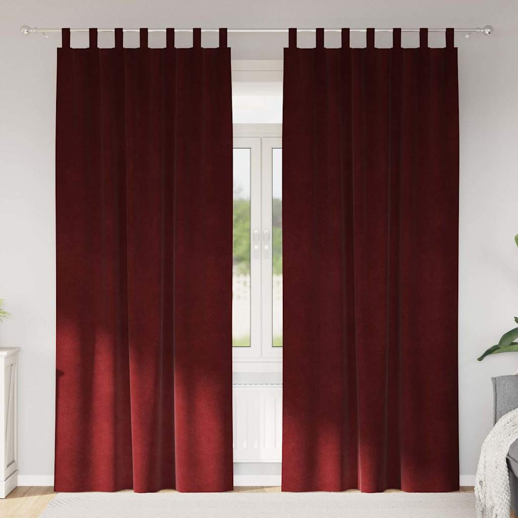 Blackout Curtains 2 pcs Wine Red 140 x 260 cm Velvet