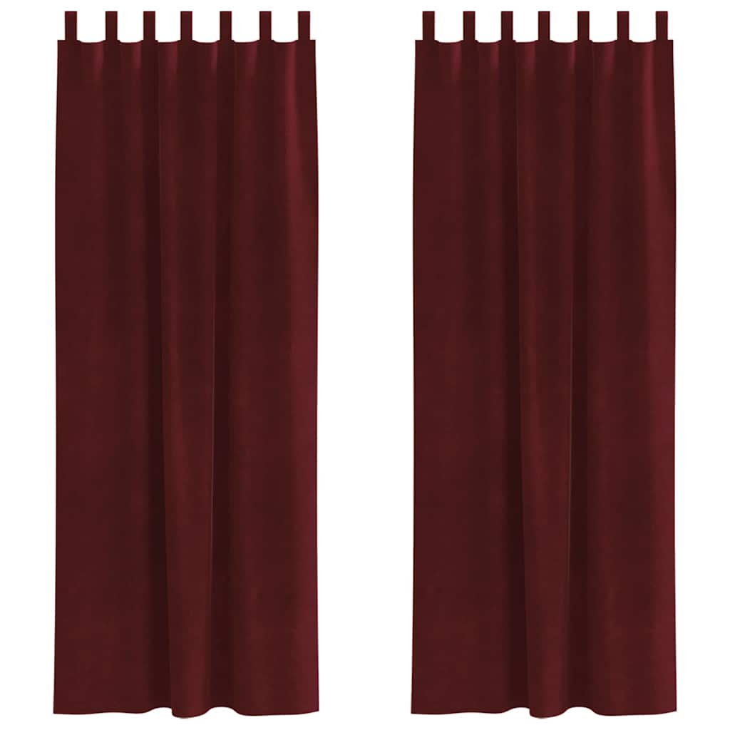 Blackout Curtains 2 pcs Wine Red 140 x 260 cm Velvet